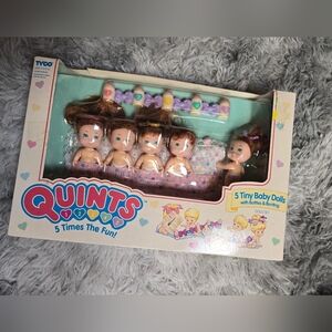 Quints Baby Doll Set with Brown Hair